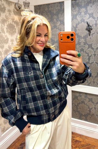 Harper Check Bomber Jacket