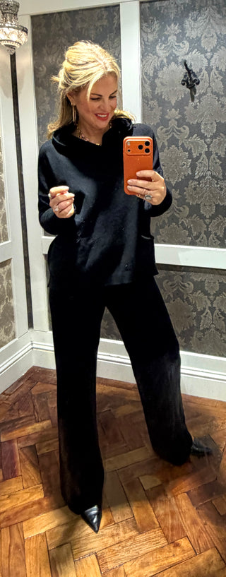 Sloane Knit Lounge Set- Black