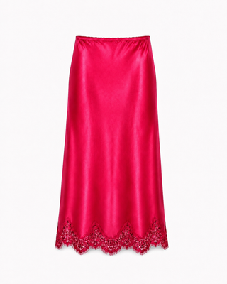 Margot Lace Skirt - Fuchsia Red