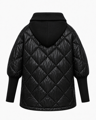 Zoe Shell Jacket Ribbed Sleeve-Black