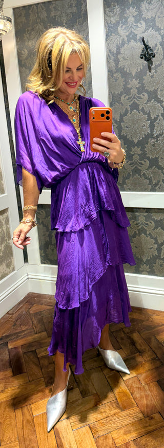 Azure Silk Dress - Purple