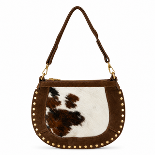 Suki Brown Cow Print Genuine Leather -  Light Brown