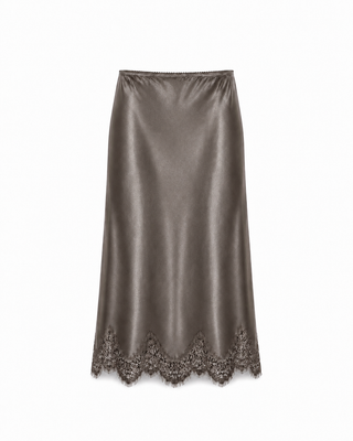 Margot Midi Lace Skirt - Grey