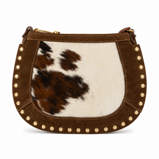 Suki Brown Cow Print Genuine Leather -  Light Brown
