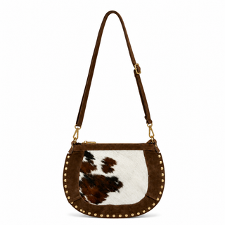 Suki Brown Cow Print Genuine Leather -  Light Brown