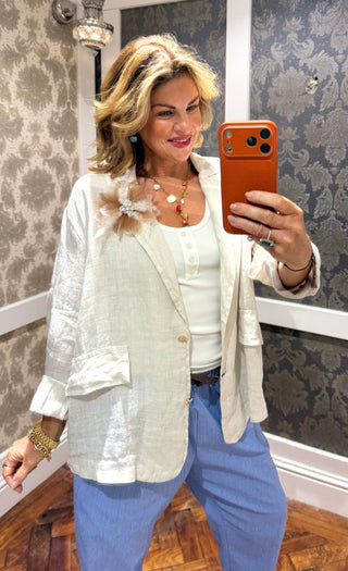 Lucy Linen Jacket - Beige