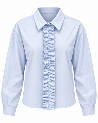 Pippa Ruffle Shirt - Blue