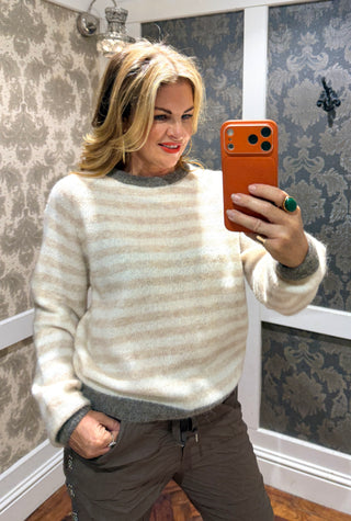 Reyte Stripe Knit - Beige