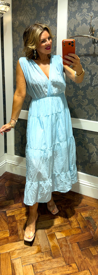 Bella Cotton Dress - Blue