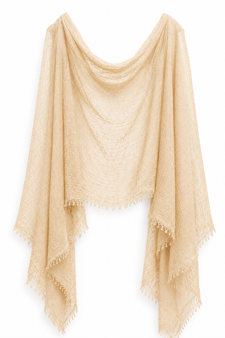 Pam Beige Lightweight Crinkle Scarf- Multi