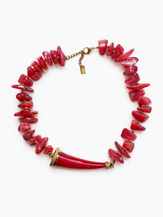 Necklace Red Horn Chain
