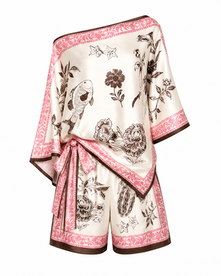 Hannah Co-ord Satin Shorts-Pink