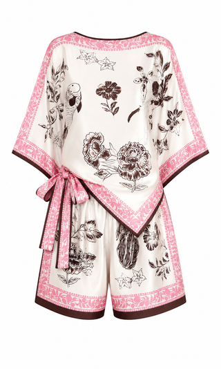 Hannah Co-ord Satin Shorts-Pink