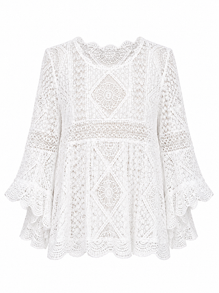 El Crochet Lace Top -White