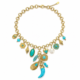 Horn Turq Blue Necklace