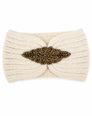 Diamanté Headband -Cream-Gold