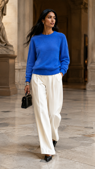 Alina Alpaca Knit Jumper-  Blue