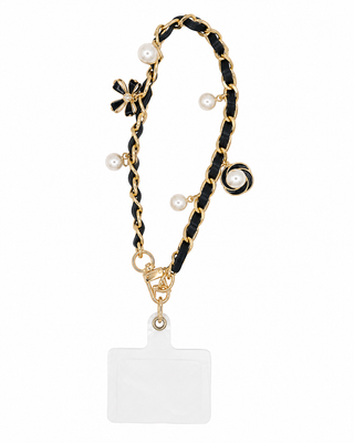 Phone Chain- Chanel Vibe Black/ Hand Hold pearl