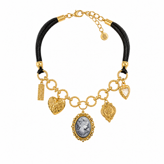 Fabric Cameo Necklace