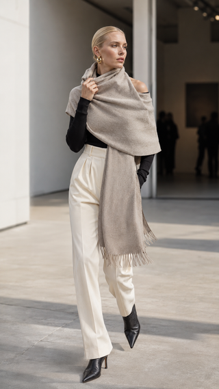 Serena Scarf beige / brown Reversible