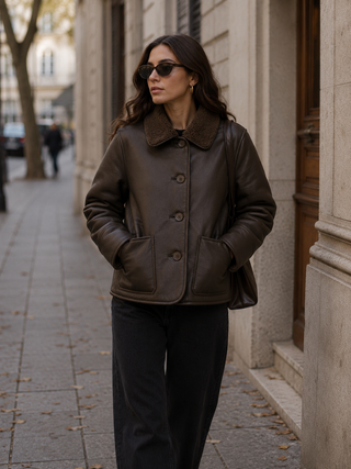 Joey Reversible Fur/ Faux Leather -Brown