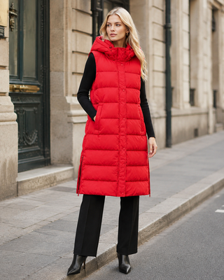 Tia Gilet Long -Red