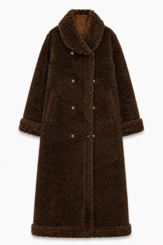 Benny Reversible Afghan-Style Faux Shearling Coat - Brown