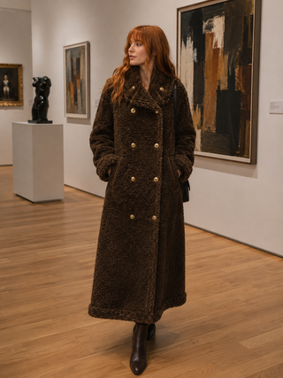 Benny Reversible Afghan-Style Faux Shearling Coat - Brown