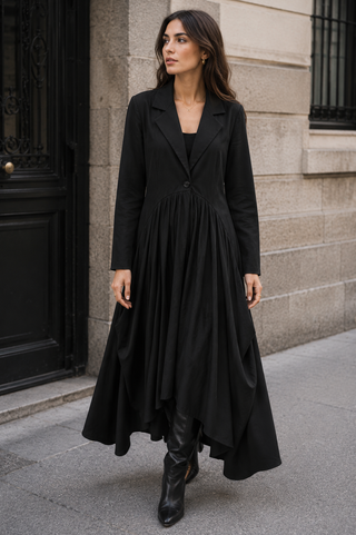Ballon Designer Coat- Black