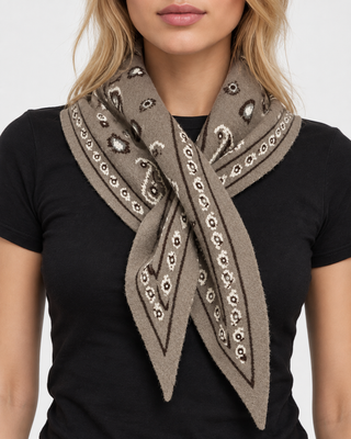 Paisley Bandana Scarf- Taupe