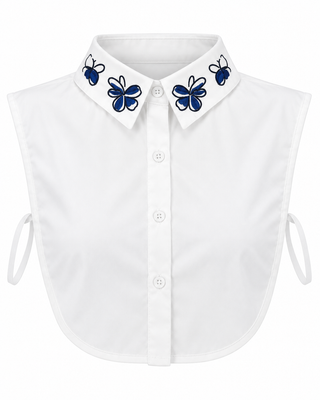 White flower collar shirt insert