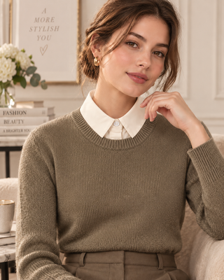 Cream collar shirt insert