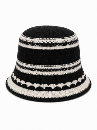 Stripe Bucket Hat Black/ Cream