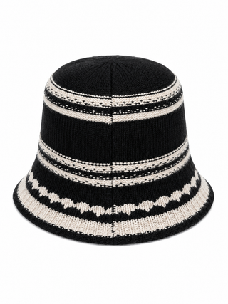 Stripe Bucket Hat Black/ Cream