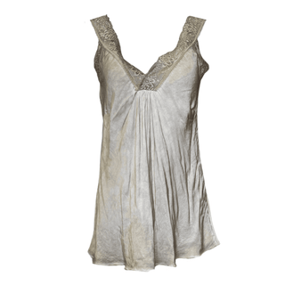 Satin Cami with lace neckline -  taupe-ww.neola.info