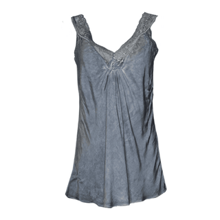 Satin Cami with lace neckline -  grey-www.neola.info