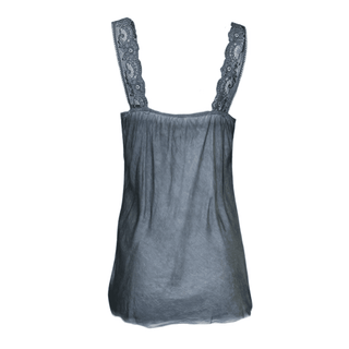 Satin Cami with lace neckline -  grey-www.neola.info