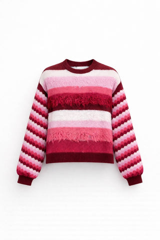 Kelly Stripe Jumper- Pink