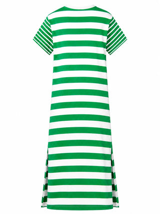 Harper Maxi Cotton Stripe Dress - Green
