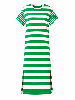 Harper Maxi Cotton Stripe Dress - Green